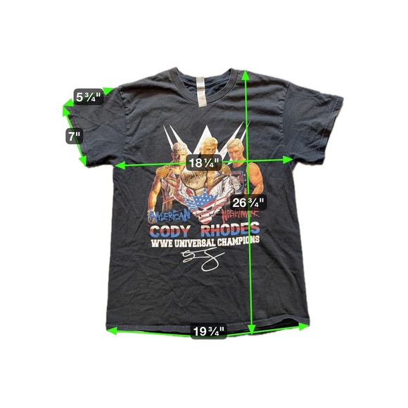 WWE Cody Rhodes Shirt Mens Medium Black American Nightmare Graphic Tee Wrestling - Picture 3 of 4